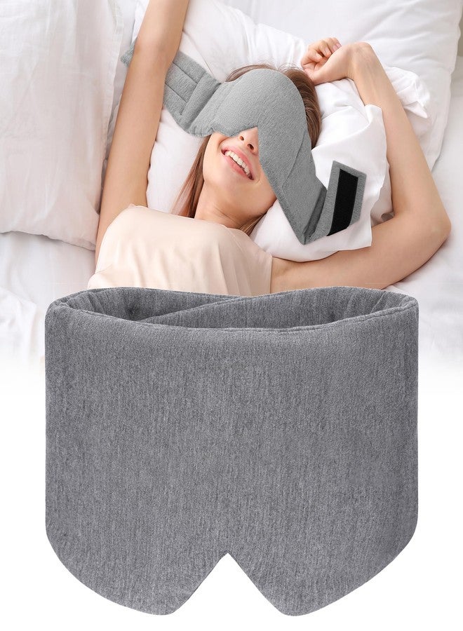 FRESHME Weighted Eye Mask for Sleeping - Gray Blackout (0.7lb/11oz) Cotton Heavy Weighted Eye Pillow for Men Women, Oversize Large Soft Sleep Face Eyes Cover with Nose Pad for Sidesleeper - Image 4